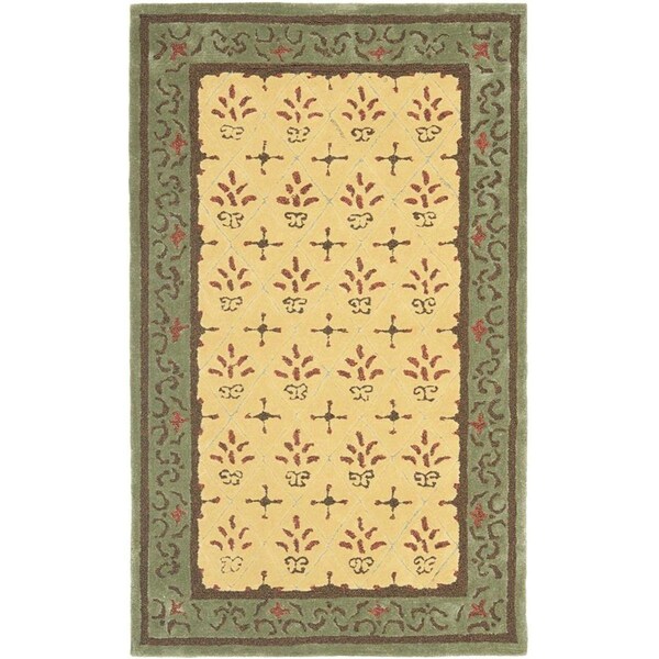Safavieh 3 x 5 ft. Easy Care Hand Hooked Small Rectangle Area RugBeige & Red EZC479B-3 - main